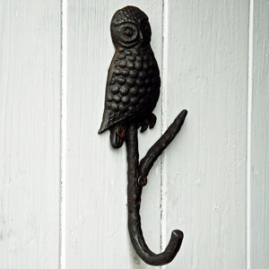 Cast iron owl coat wall hook