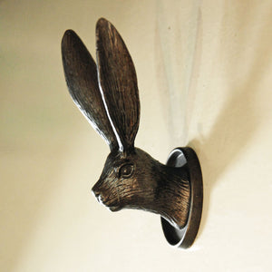 Pewter Colour Cast Hare Head Hook