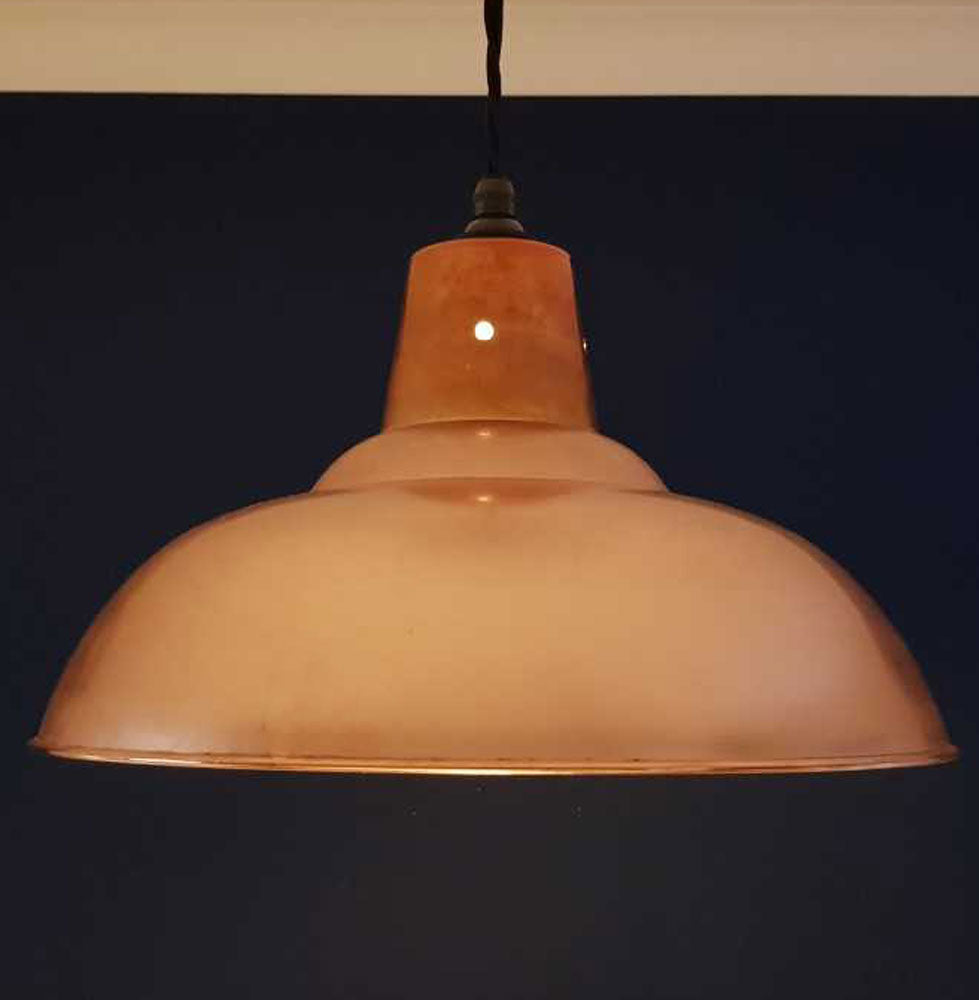 Large retro polished copper pendant ceiling light shade 360mm