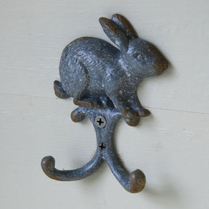 Bunny grey metal double wall hook