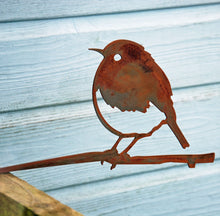 Vintage rusty iron robin garden decoration