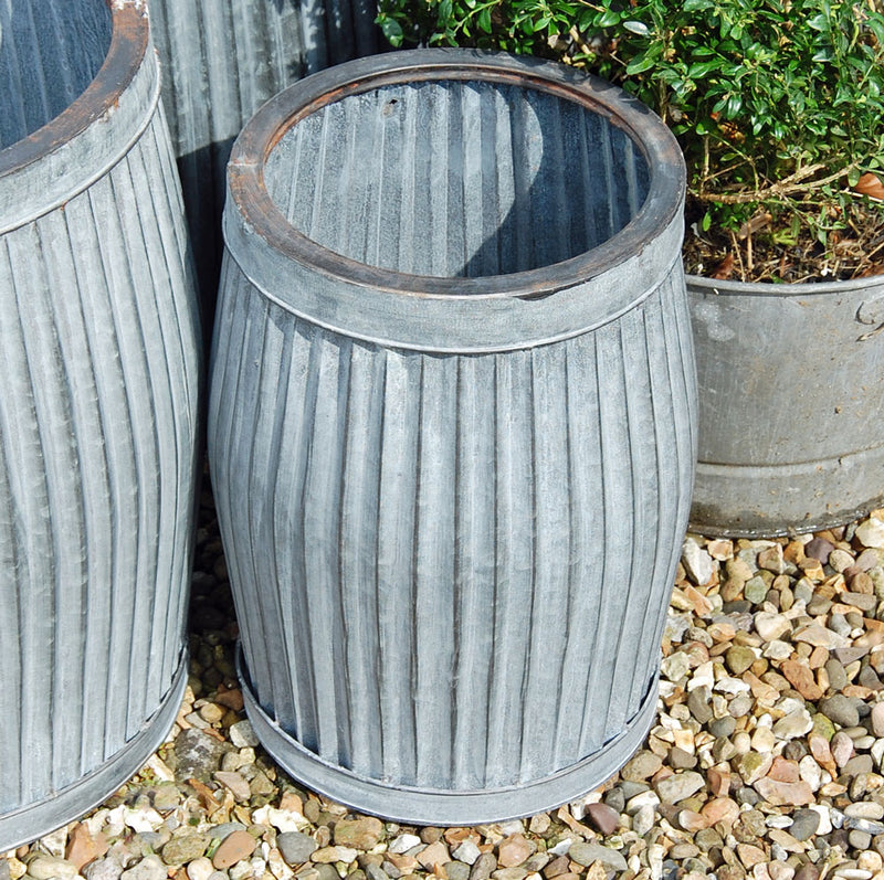 Small vintage style galvanised dolly planter