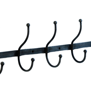 Stockholm industrial style row of five metal coat hooks