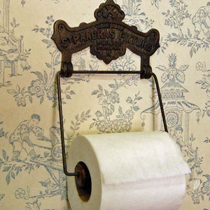 Traditional antique St Pancras design wall mounted toilet roll holder.