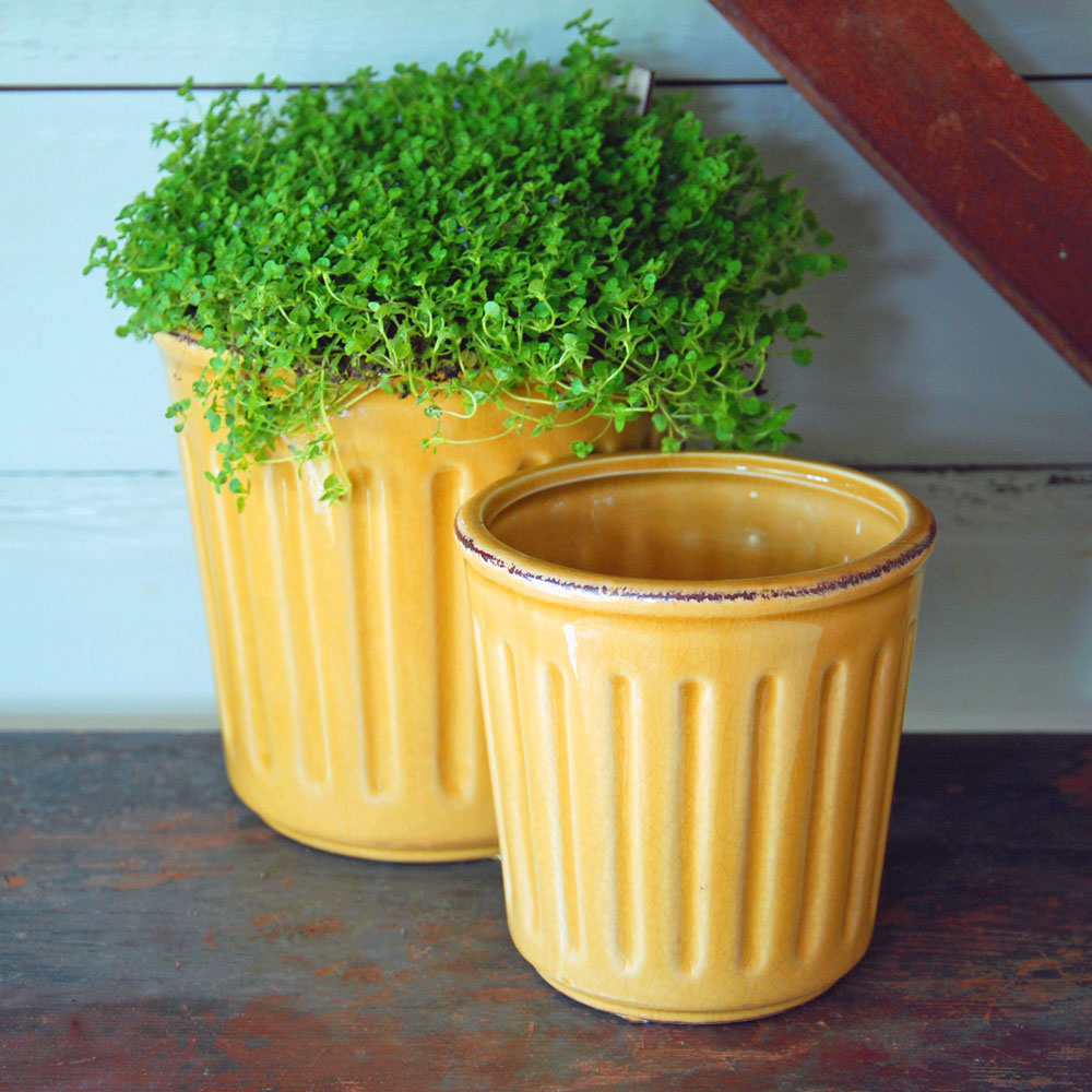 Sussex Glazed Yellow Plant Pot