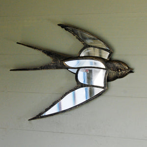 Deco vintage style flying swallow wall art