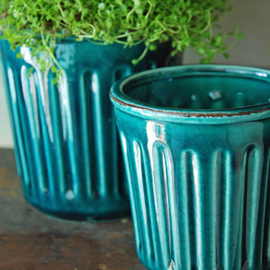 Teal Glazed Sussex Ceramic Plant Pot