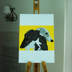 Greyhounds Portrait Poster Print