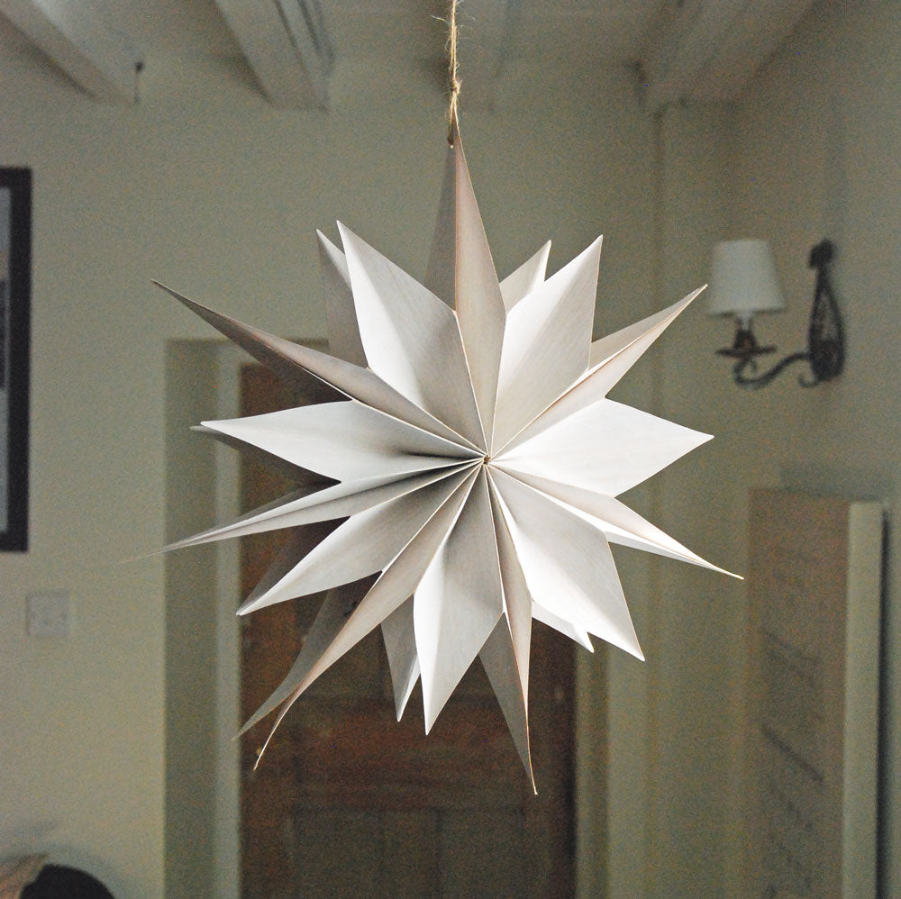 White Recycled Paper Star 40cm