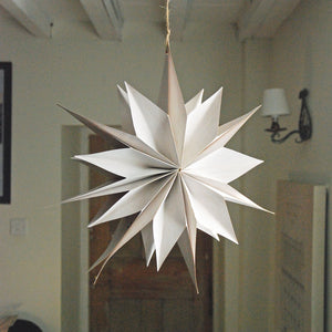 White Recycled Paper Star 40cm