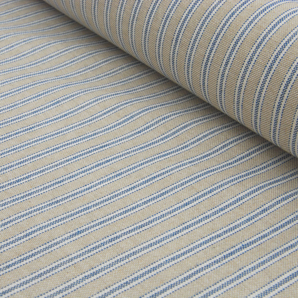 St Malo Blue Stripe Curtain Upholstery Fabric Double Width